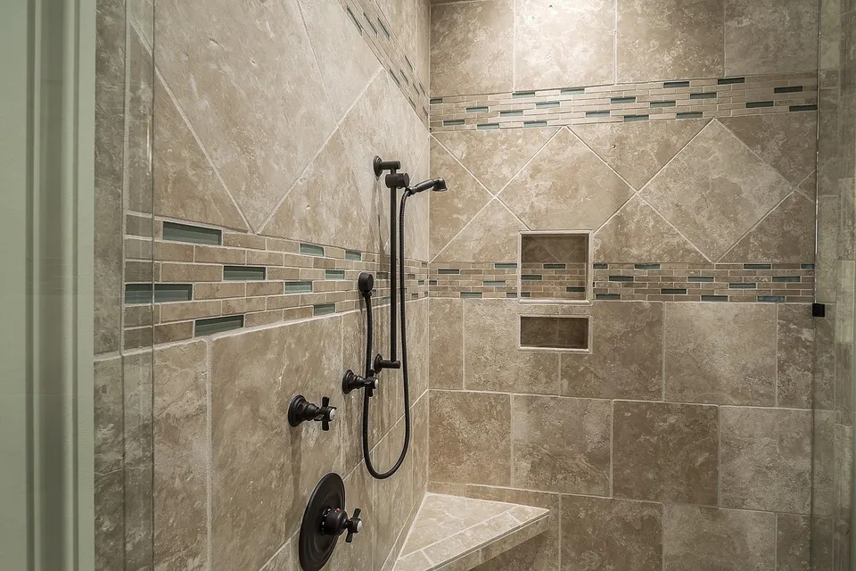 Shower tile bathroom interior